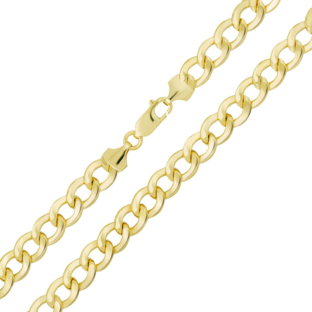 Hollow Curb Chain Necklace Real 10K Gold Bonded 925 - karratluxe