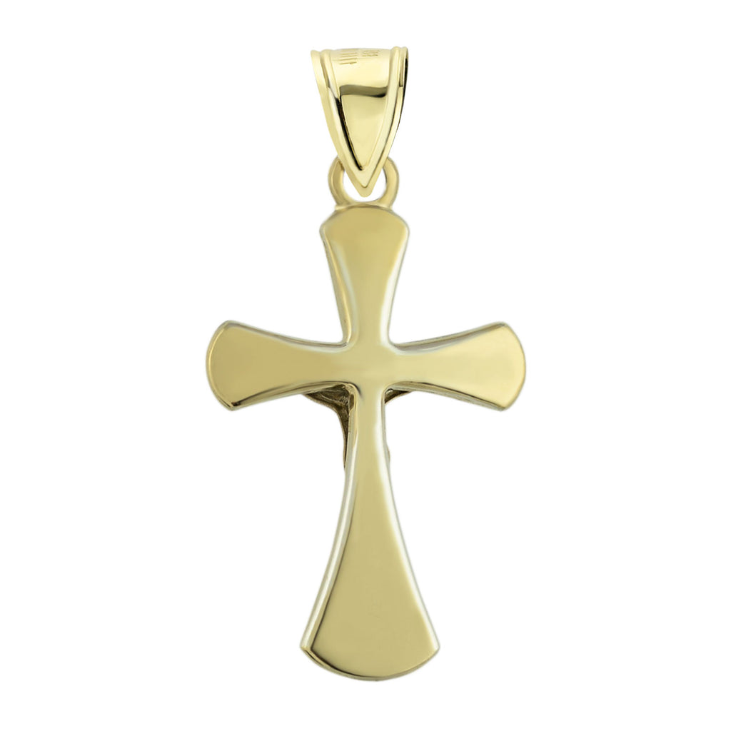 1 3/8" Jesus Crucifix Cross Charm Pendant Bonded 1/10th 10k Yellow White Gold - karratluxe