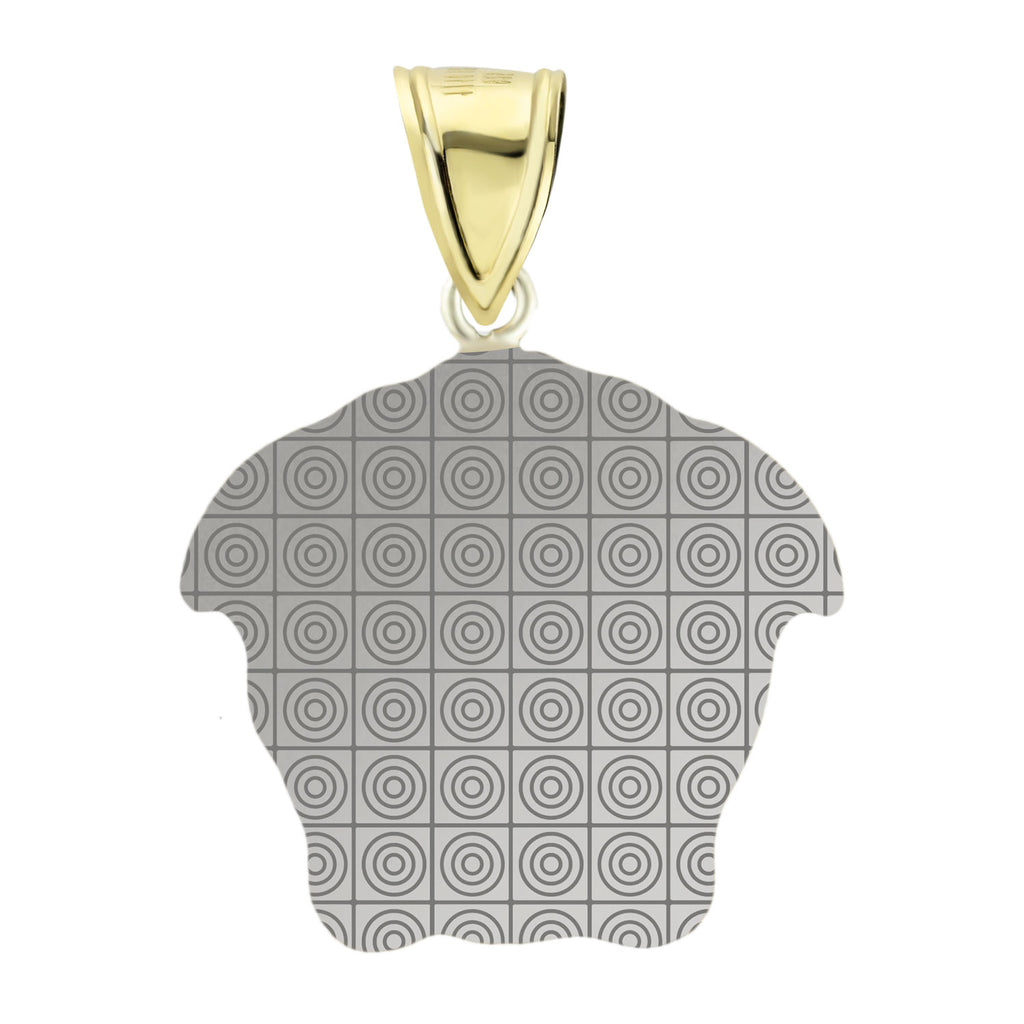 1 3/8" Medusa Diamond Cut Charm Pendant Two-Tone Bonded 1/10th 10k Yellow White Gold  - karratluxe