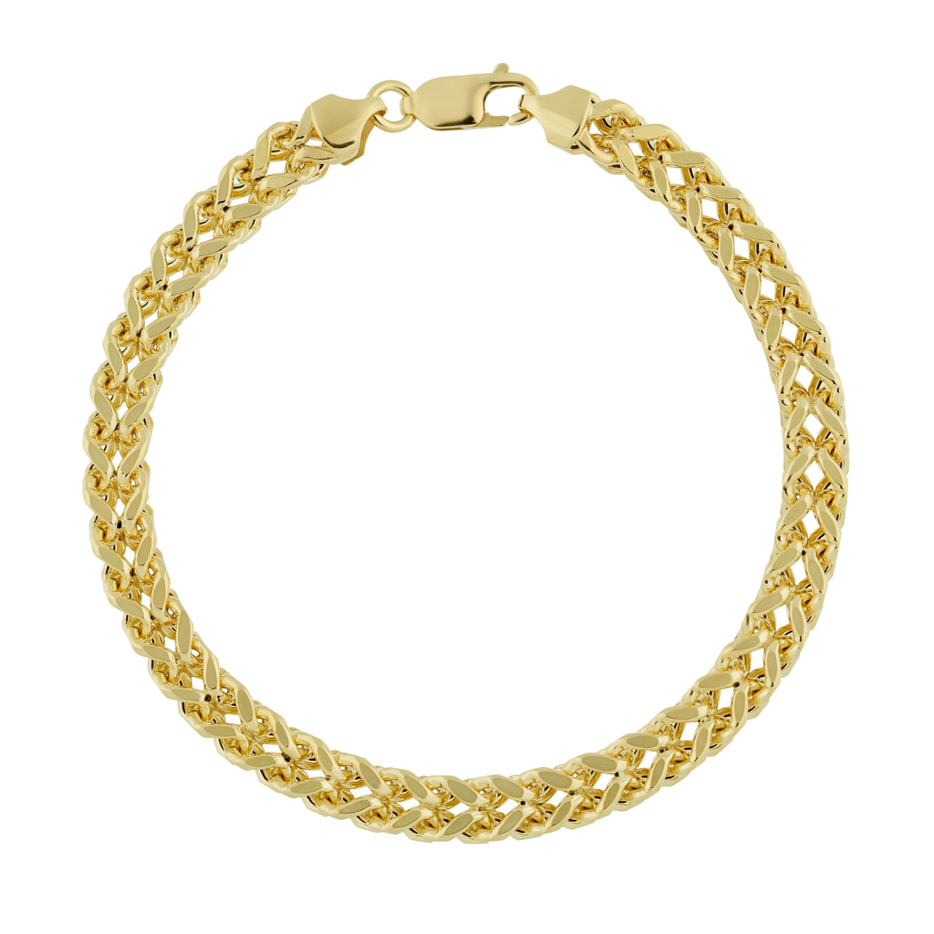 Hollow Franco Bracelet Real 10K Gold Bonded 925 - karratluxe