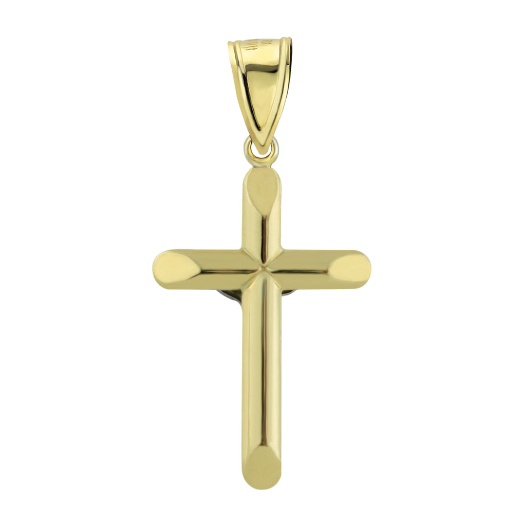 2 1/4" Diamond Cut Jesus Crucifix Cross Charm Pendant Bonded 1/10th 10k Yellow White Gold  - karratluxe