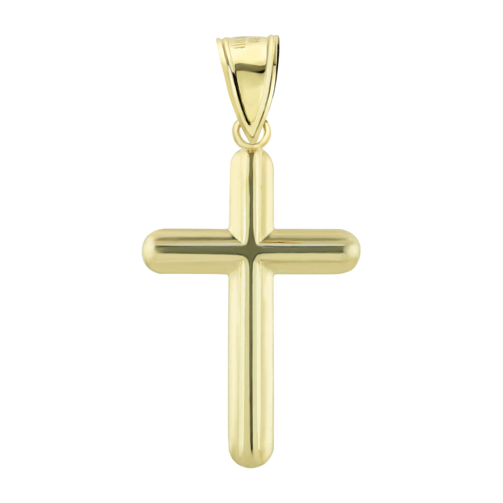 1 3/4" Cross Jesus Crucifix Pendant Diamond Cut Bonded 1/10th 10k Yellow White Gold  - karratluxe