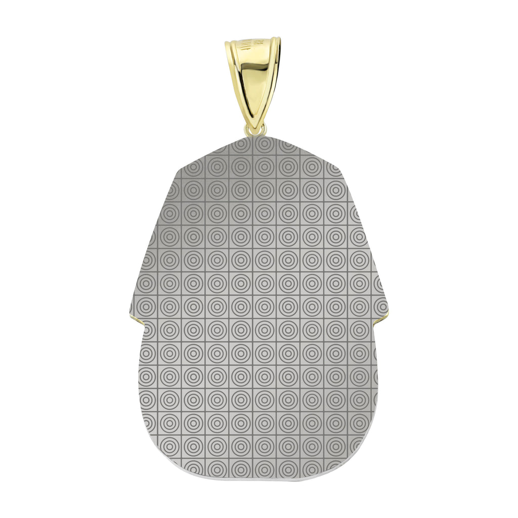 2 3/4" Pharaoh Egyptian King Diamond Cut Pendant Bonded 1/10th 10k Yellow Gold  - karratluxe