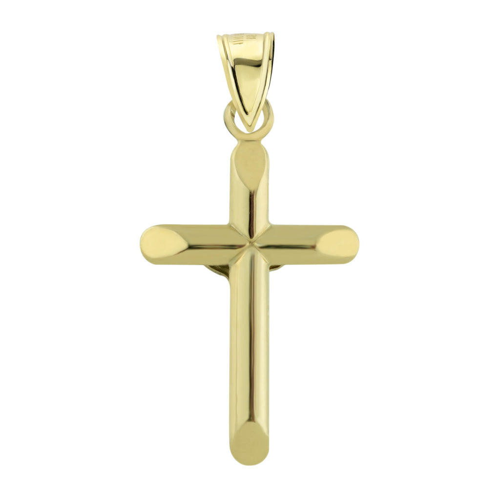 1 3/8" Jesus Crucifix Cross Charm Pendant Bonded 1/10th 10k Yellow White Gold  - karratluxe