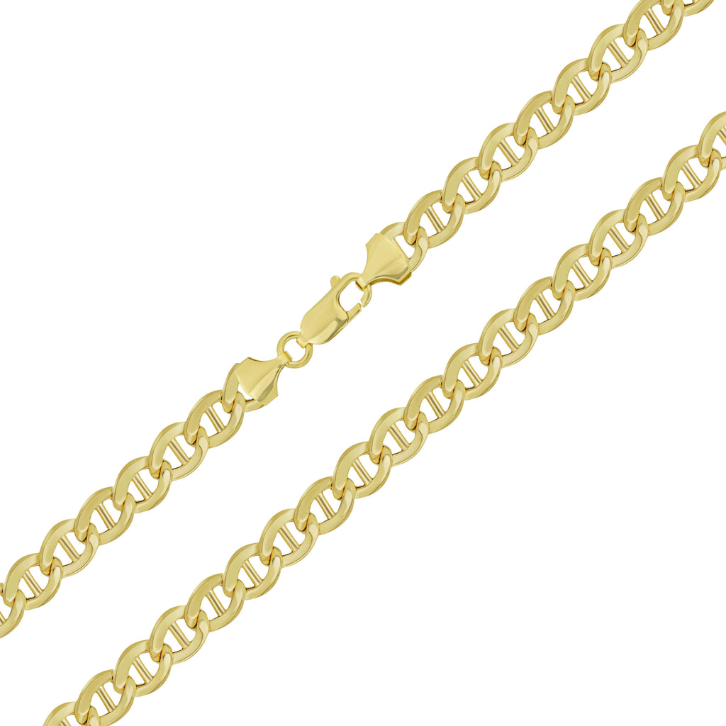 Hollow Mariner Chain Necklace Real 10K Gold Bonded 925 - karratluxe