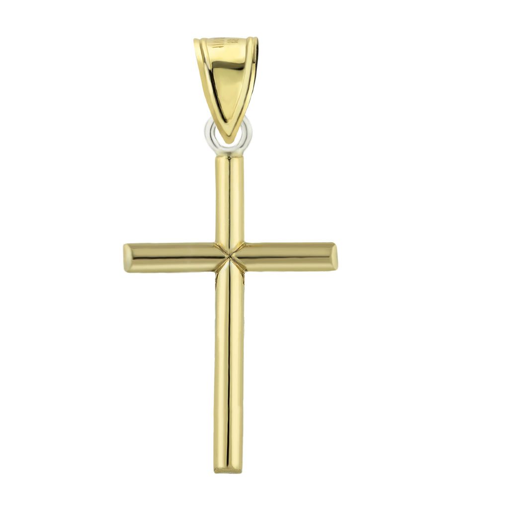 1 3/8" Jesus Crucifix Pendant Bonded 1/10th 10k Yellow White Gold  - karratluxe