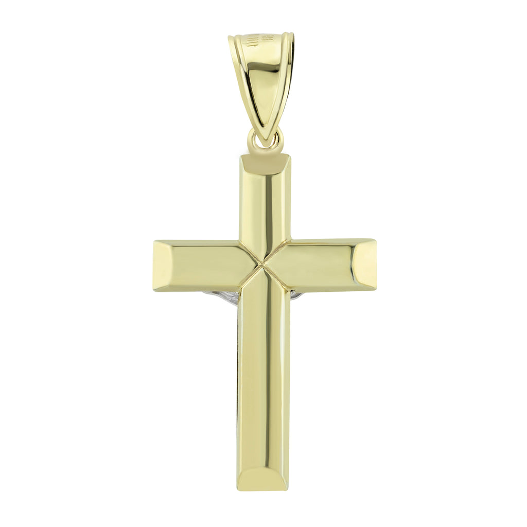 2" Jesus Crucifix Diamond Cut Pendant Bonded 1/10th 10k Yellow White Gold  - karratluxe