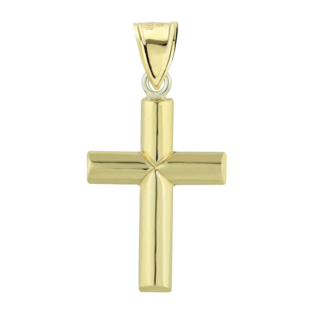 1 3/8" Jesus Crucifix Pendant Bonded 1/10th 10k Yellow White Gold  - karratluxe