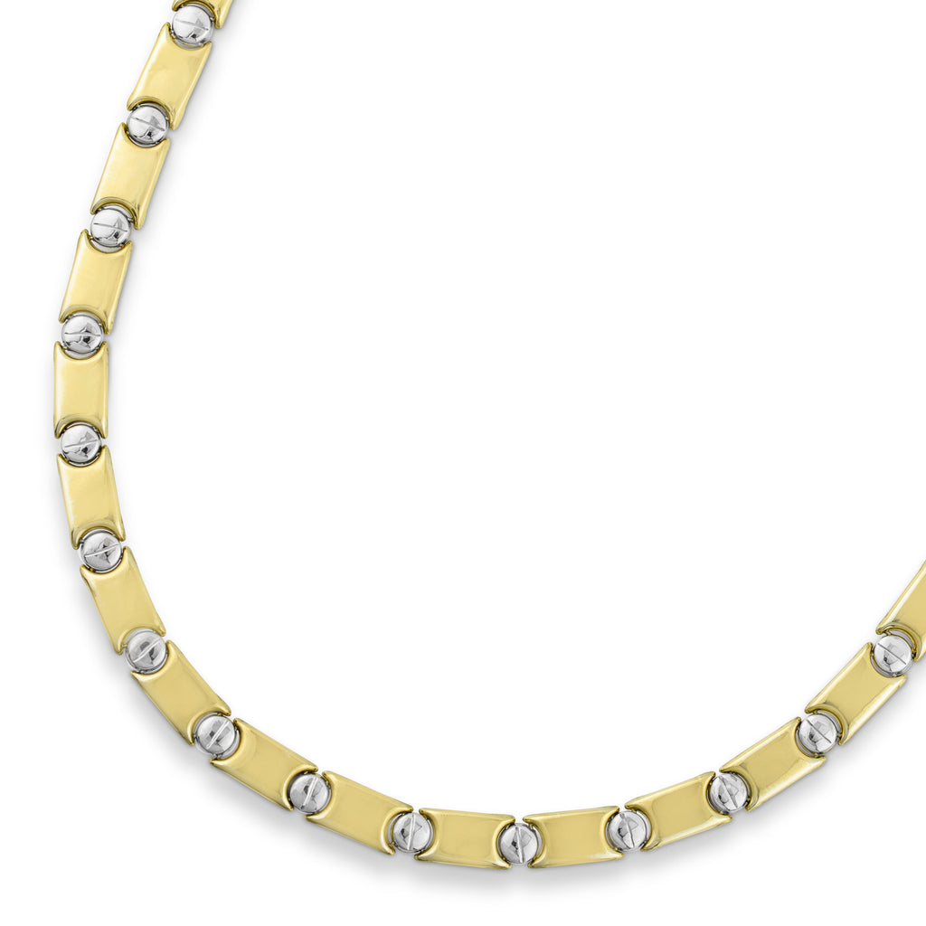 7.5mm Reversible Screw Link Design Chain Necklace Bonded 1/10th 10k Yellow Gold 18" - karratluxe