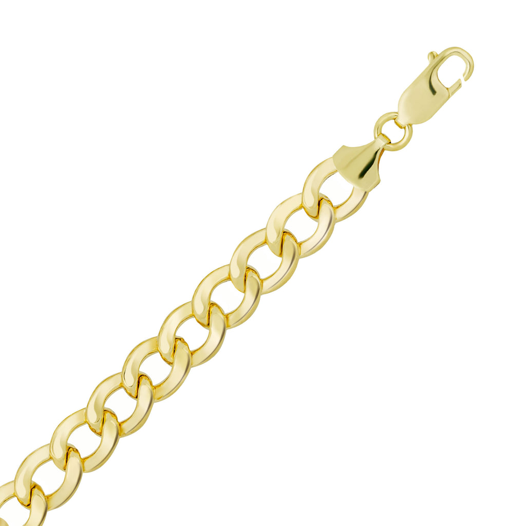 Hollow Curb Cuban Bracelet Real 10K Gold Bonded 925 - karratluxe