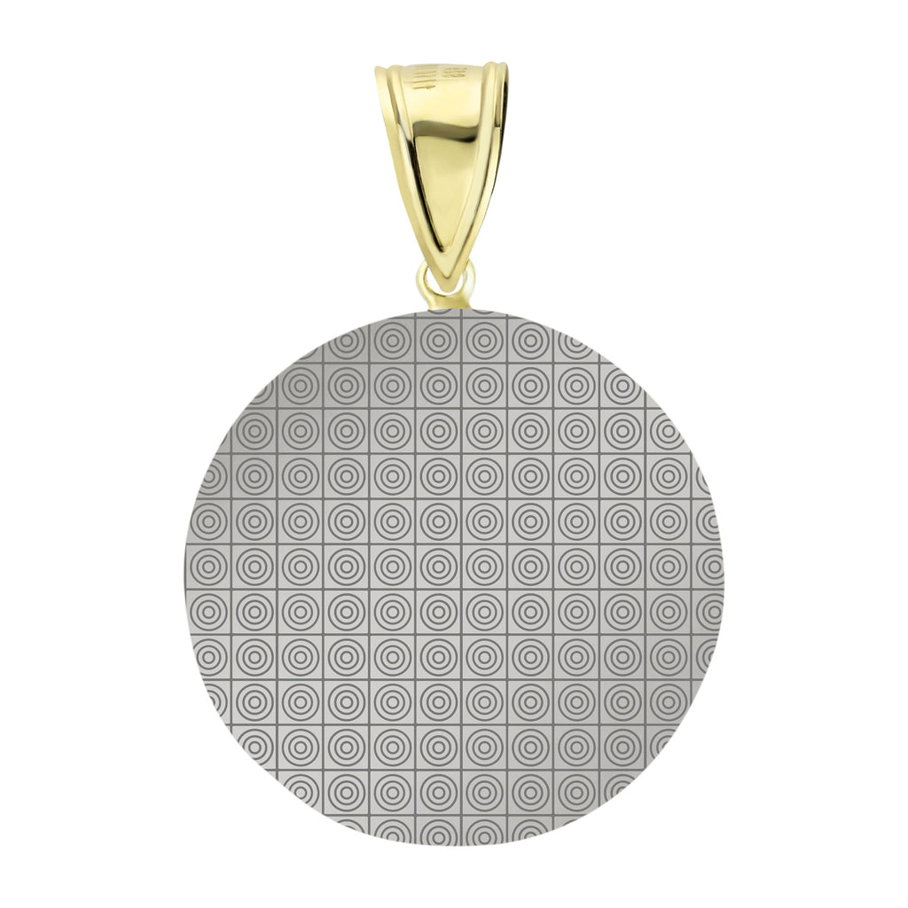 2" Jesus Head Diamond Cut Round Medallion Pendant Bonded 1/10th 10k Yellow Gold  - karratluxe