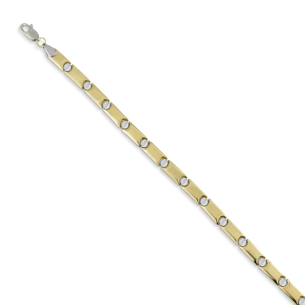 5.5mm Reversible Screw Link Design Chain Necklace Bonded 1/10th 10k Yellow Gold 18" - karratluxe