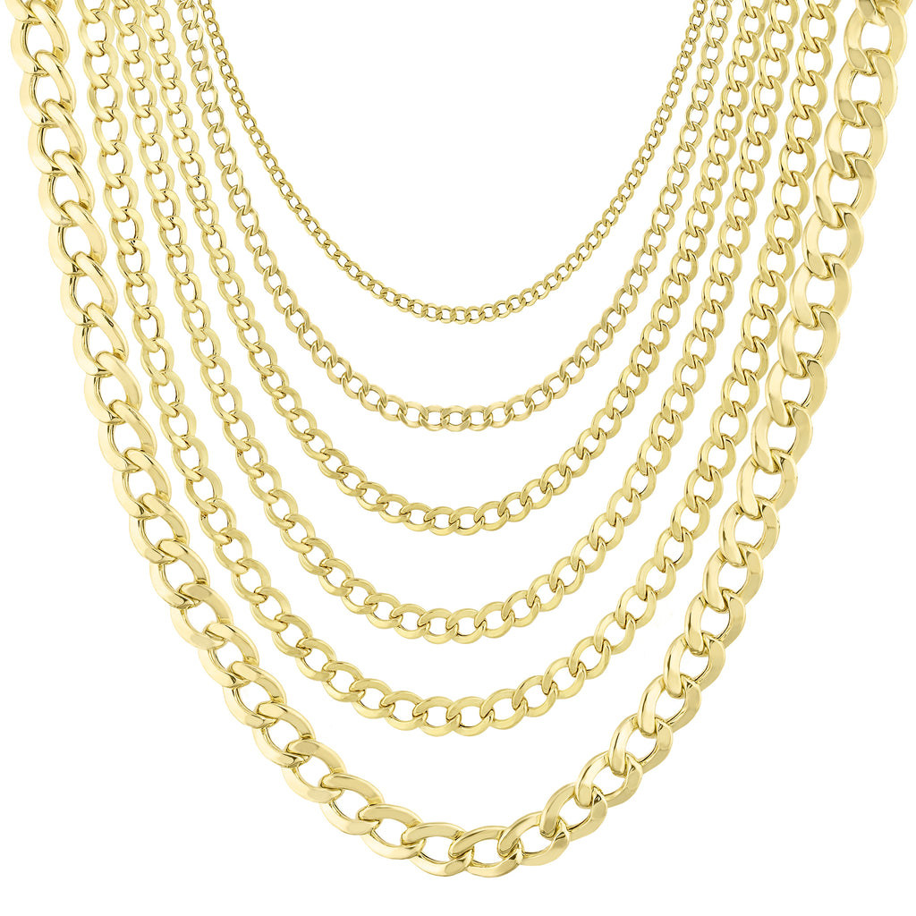 Hollow Curb Chain Necklace Real 10K Gold Bonded 925 - karratluxe