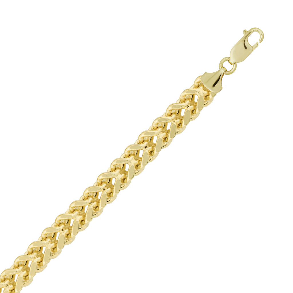 Hollow Franco Bracelet Real 10K Gold Bonded 925 - karratluxe