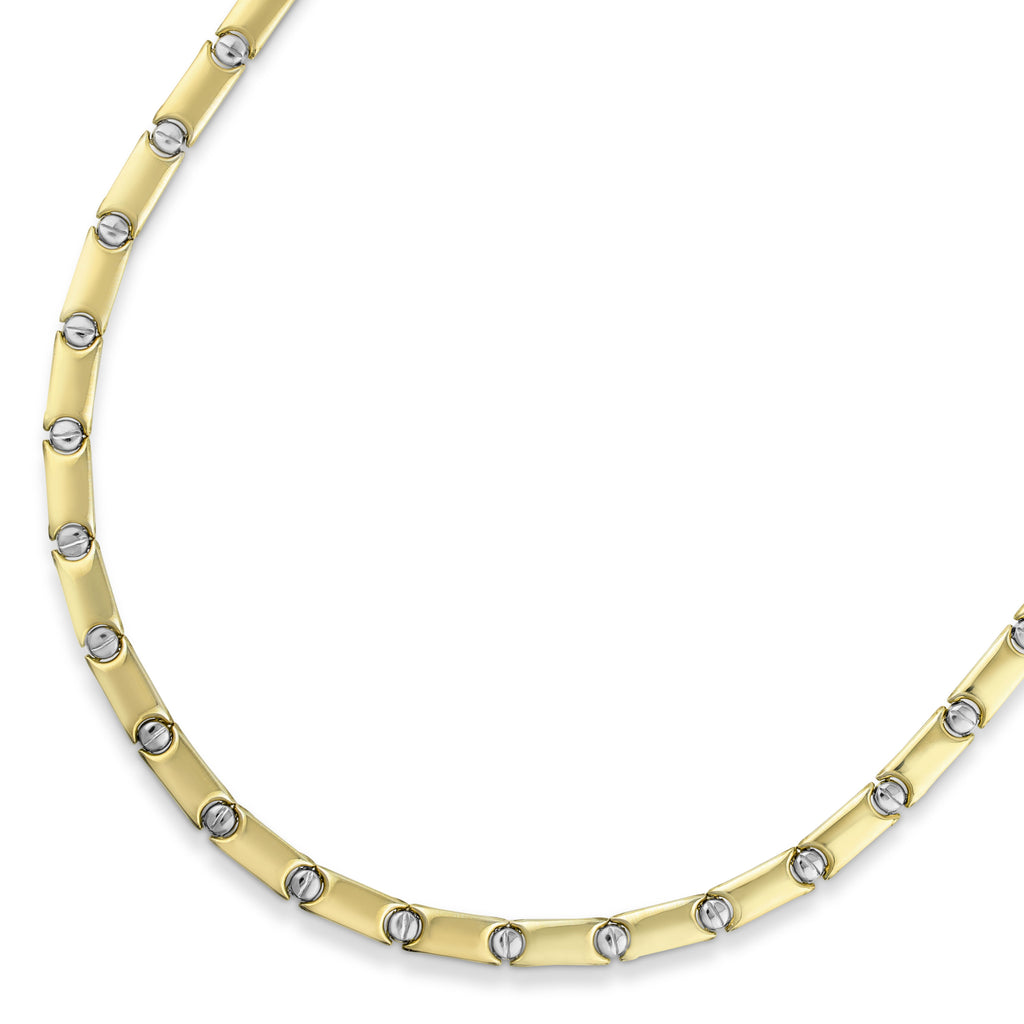 5.5mm Reversible Screw Link Design Chain Necklace Bonded 1/10th 10k Yellow Gold 18" - karratluxe