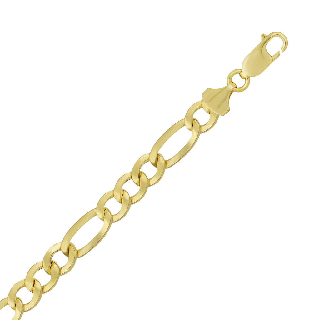 Hollow Figaro Bracelet Real 10K Gold Bonded 925 - karratluxe